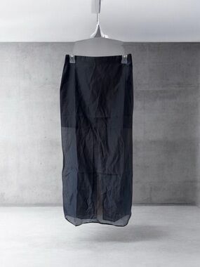 Long Black Skirt with Sheer Slit Bottom Size Size Small
